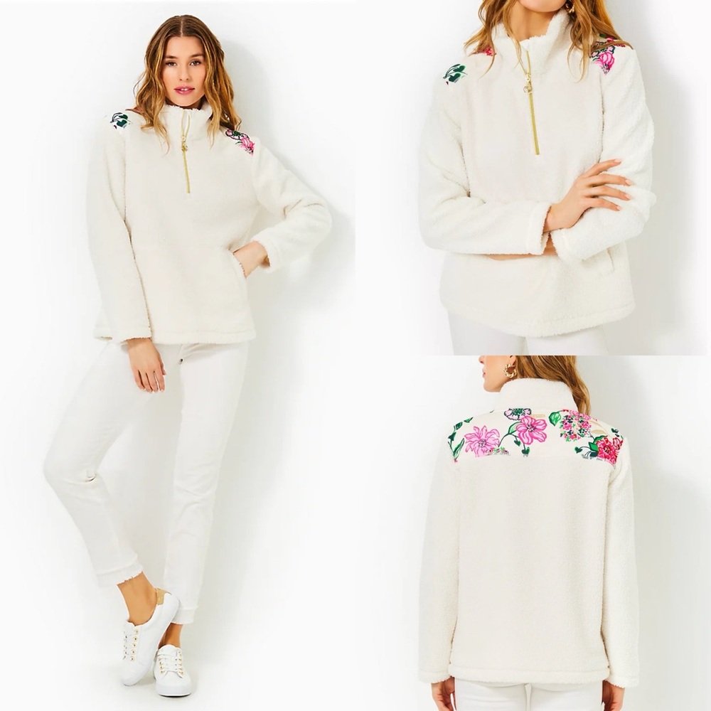 🆕 Lilly Pulitzer Wallen sherpa half zip jacket